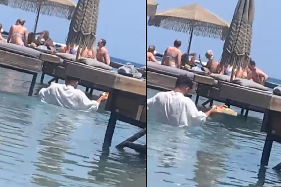 Ξανά viral για λάθος λόγο το beach bar με το γκαρσόνι στη θάλασσα (pic)