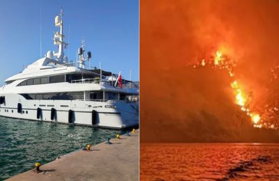 Ύδρα: 300 στρέμματα έκαψαν τα πυροτεχνήματα από το σκάφος 