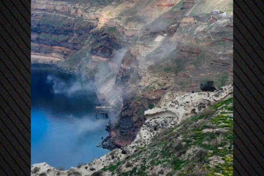 Κατολισθήσεις στη Σαντορίνη λόγω των συνεχών σεισμών- ΒΙΝΤΕΟ